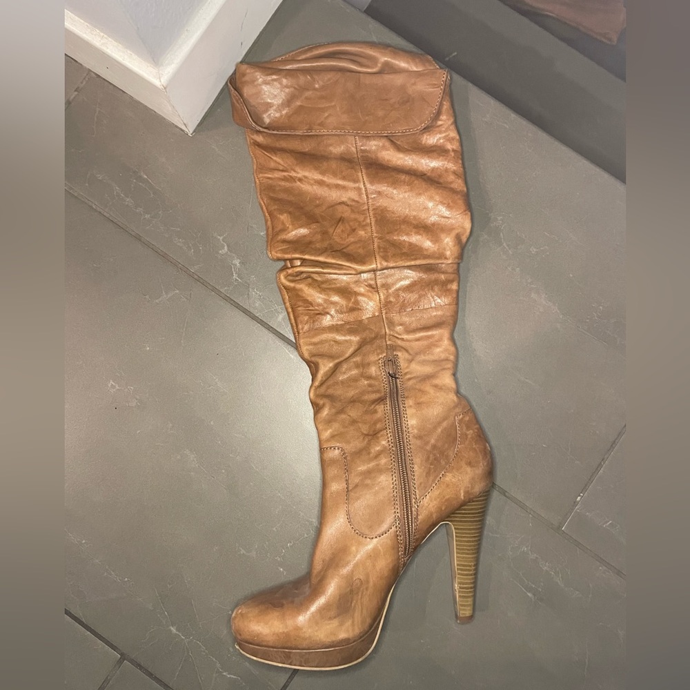 Jessica Simpson Brown/ Tan Leather Knee High Boots